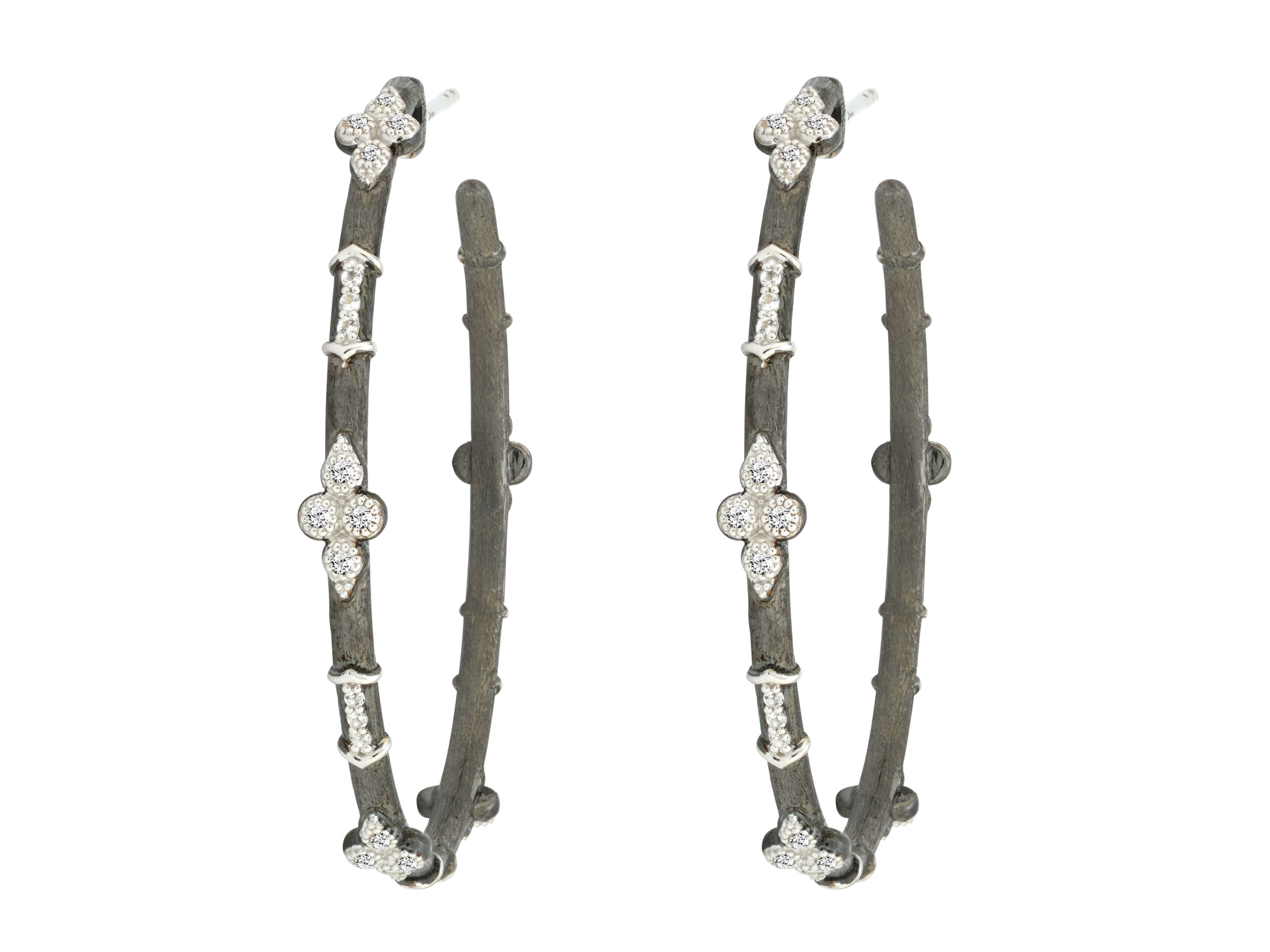 JudeFrances Silver Large Moroccan Hoop Earrings
