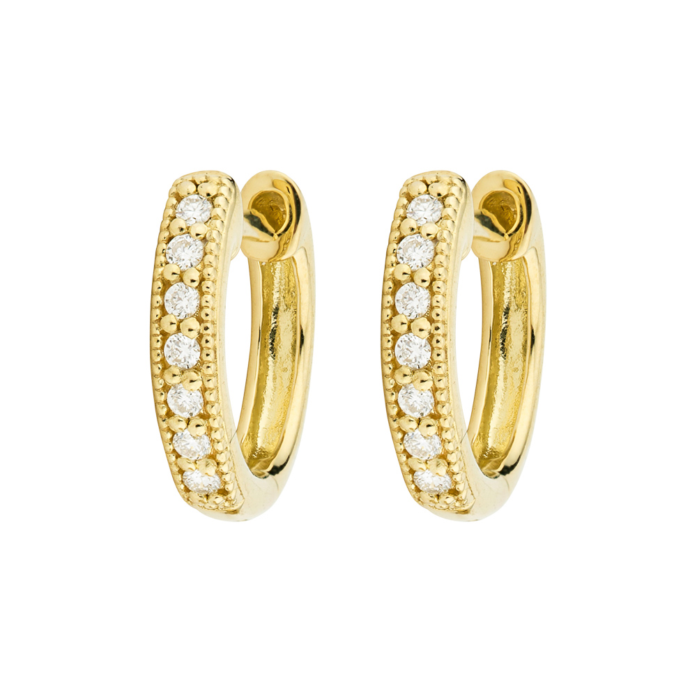 Diamond Huggie Hoop Earrings JudeFrances