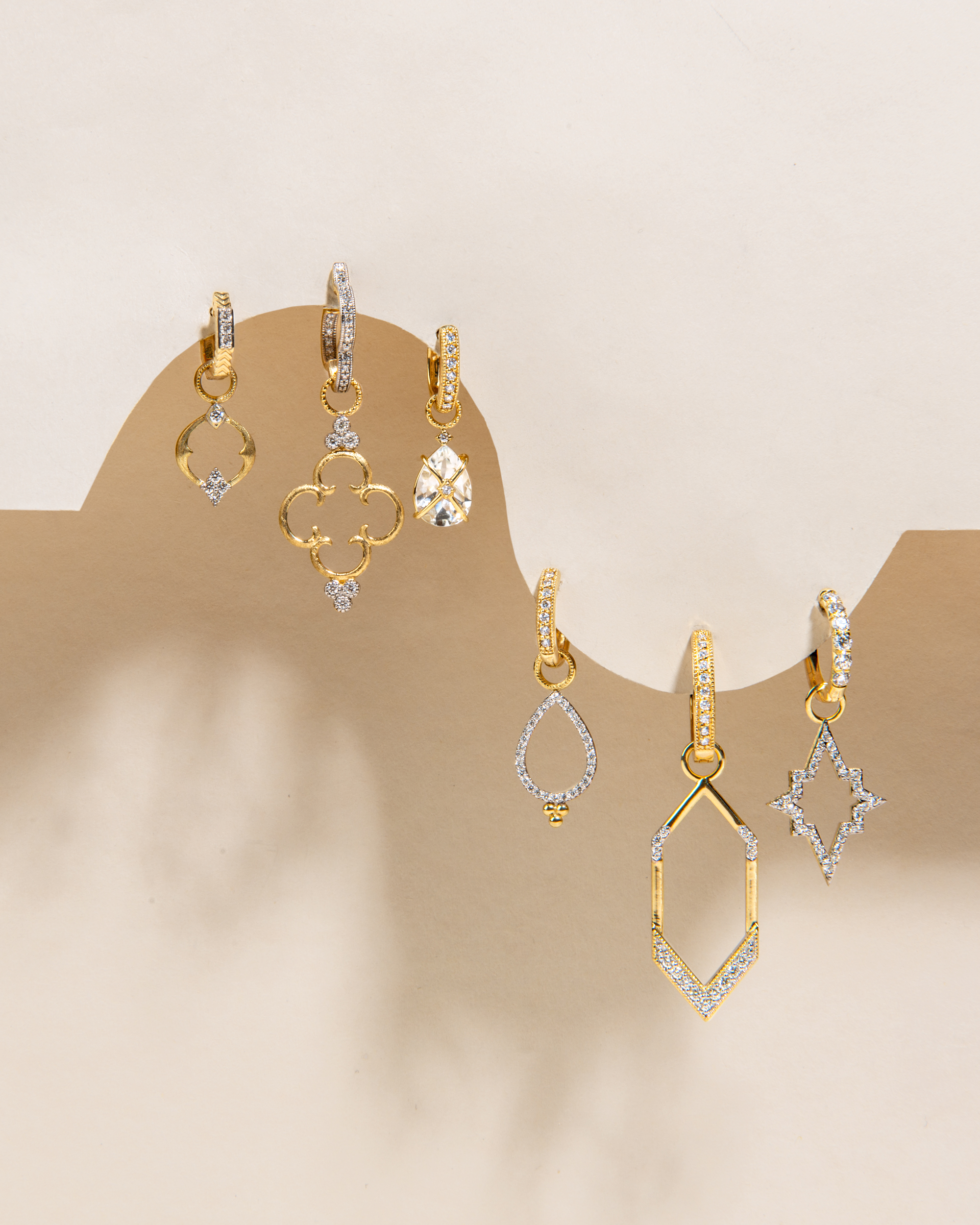 Tiny Criss Cross Wrapped Pear Stone Earring Charms - Image 7
