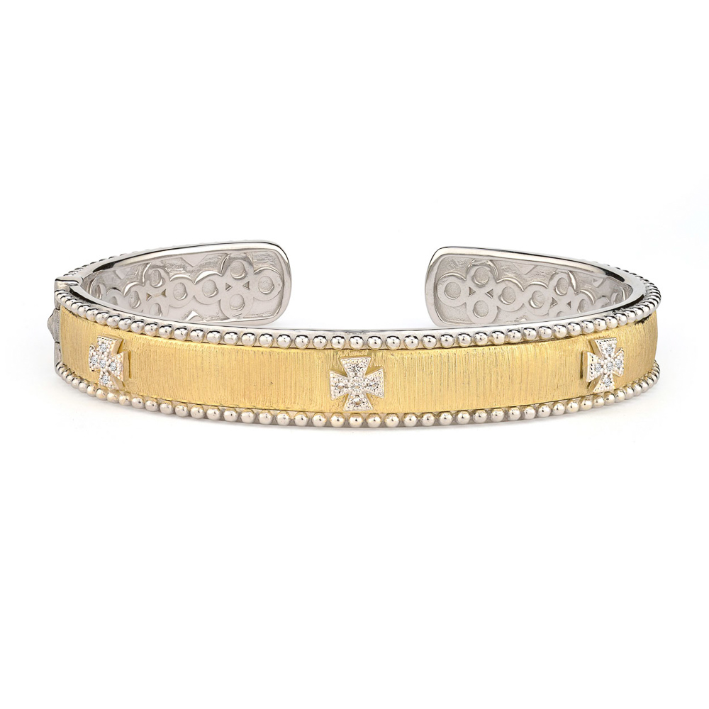 Mixed Metal Narrow Beaded Maltese Cuff