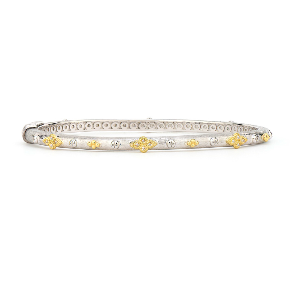 Mixed Metal Alternating Quad Bangle