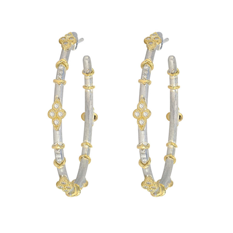 JudeFrances Silver Large Moroccan Hoop Earrings