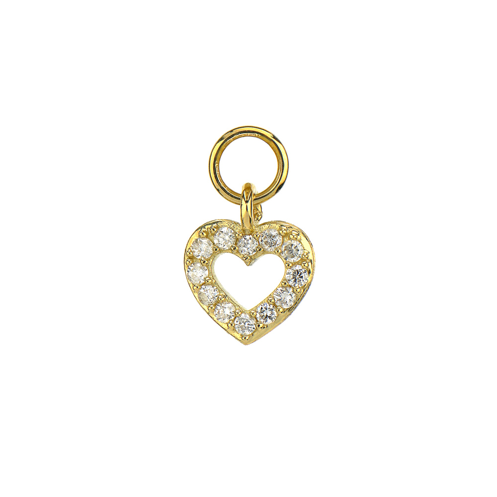 Petite Pave Open Heart Earring Charm