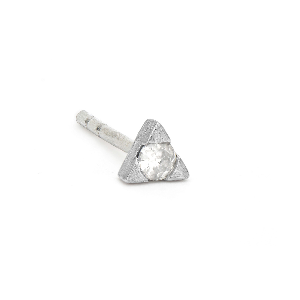 Petite Diamond Trillion Stud Earring