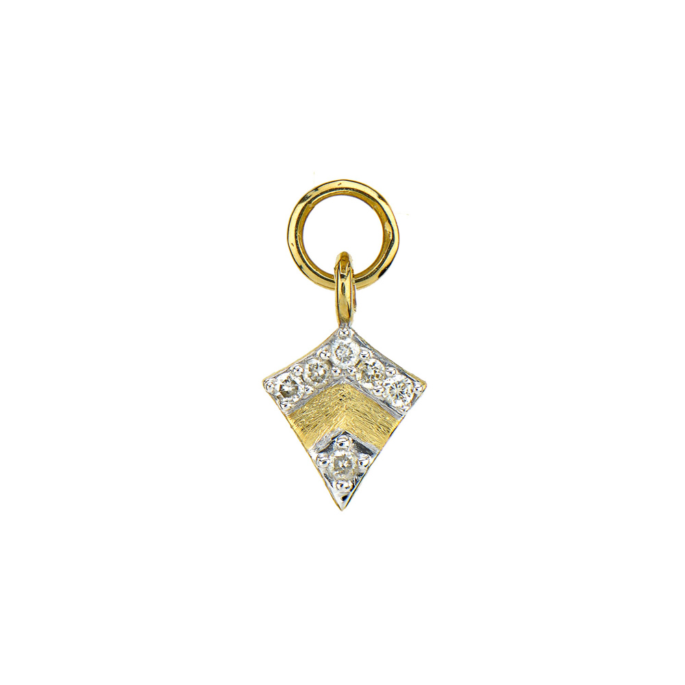 Petite Pave Diamond Kite Earring Charm - Image 3