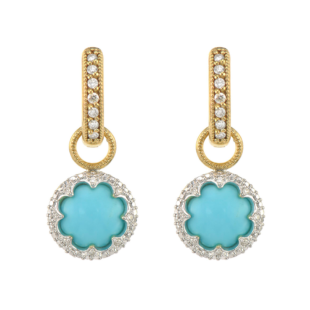 Provence Delicate Pave Trio Round Stone Earring Charms