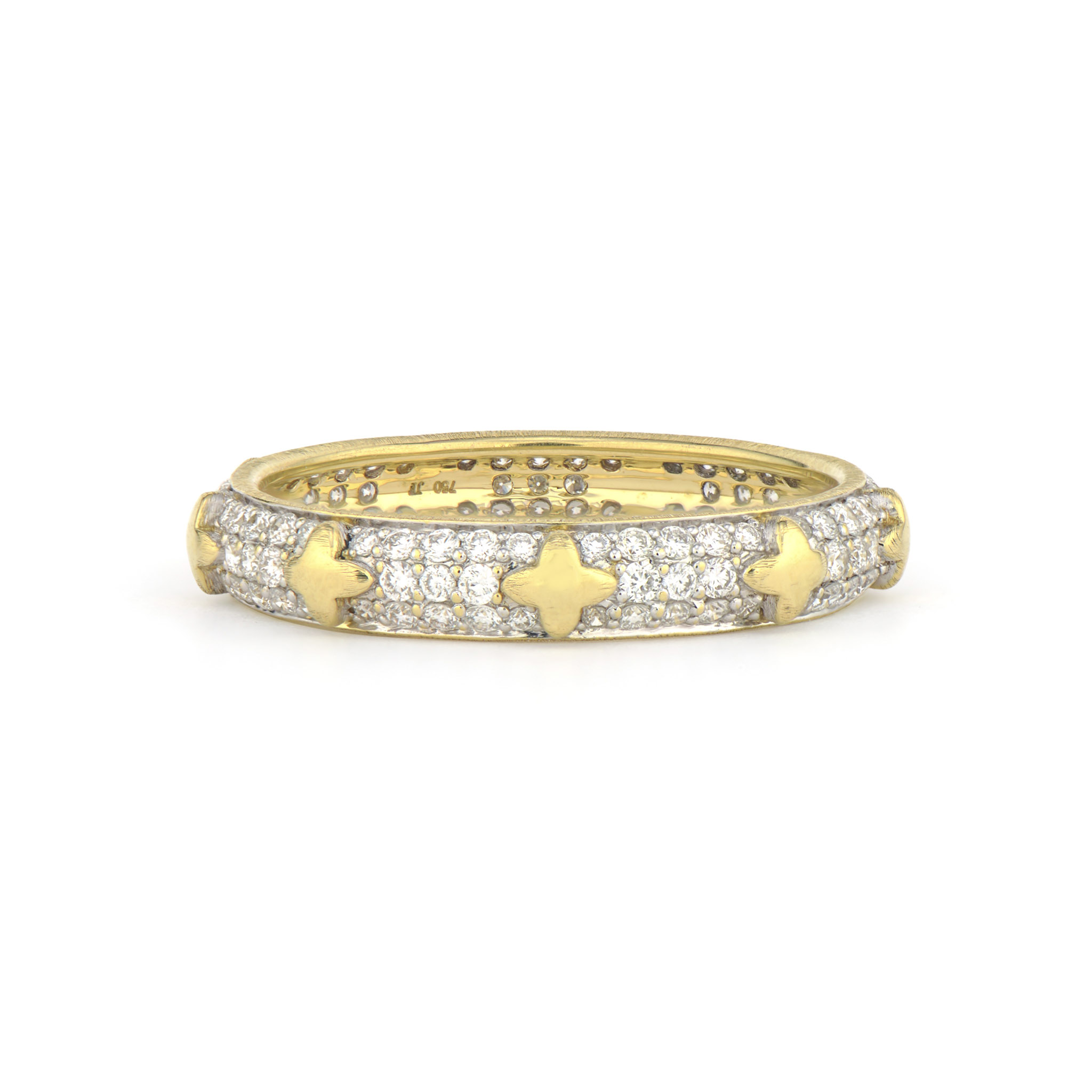 Moroccan Pave Quatrefoil Band