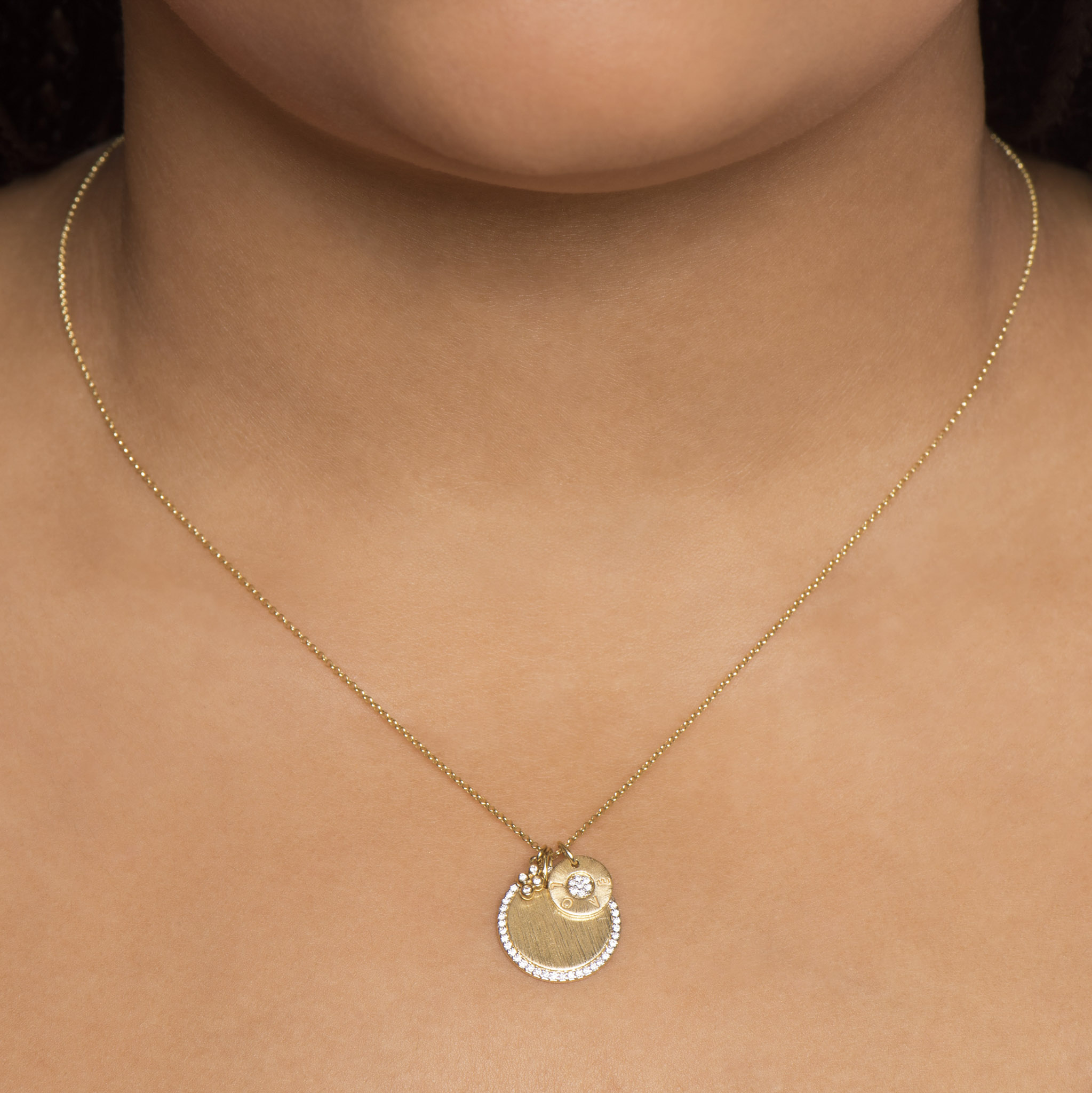 Provence Pave Disc & Love Disc Pendant - Image 2
