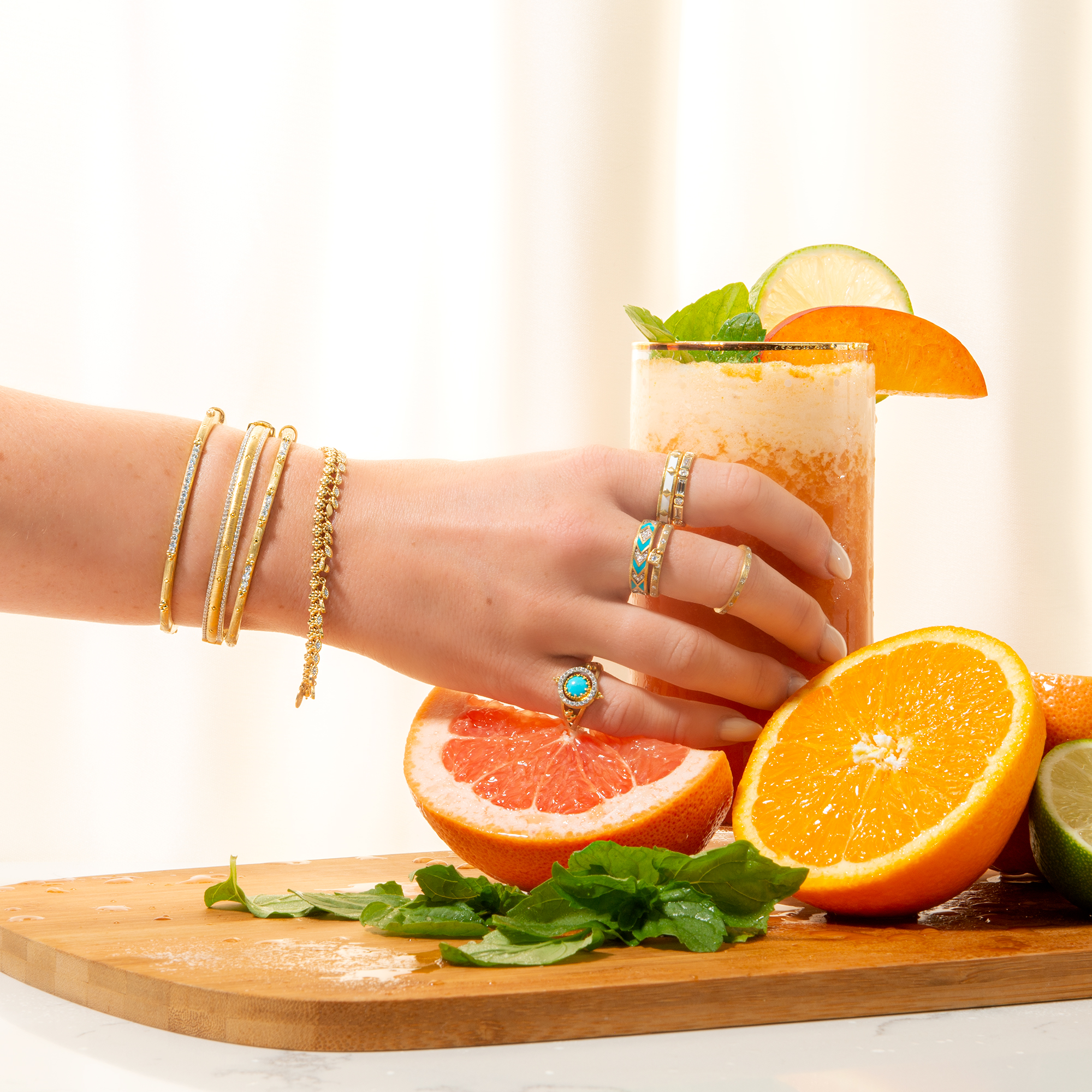 Provence Thin Three Cluster Diamond Bangle - Image 3