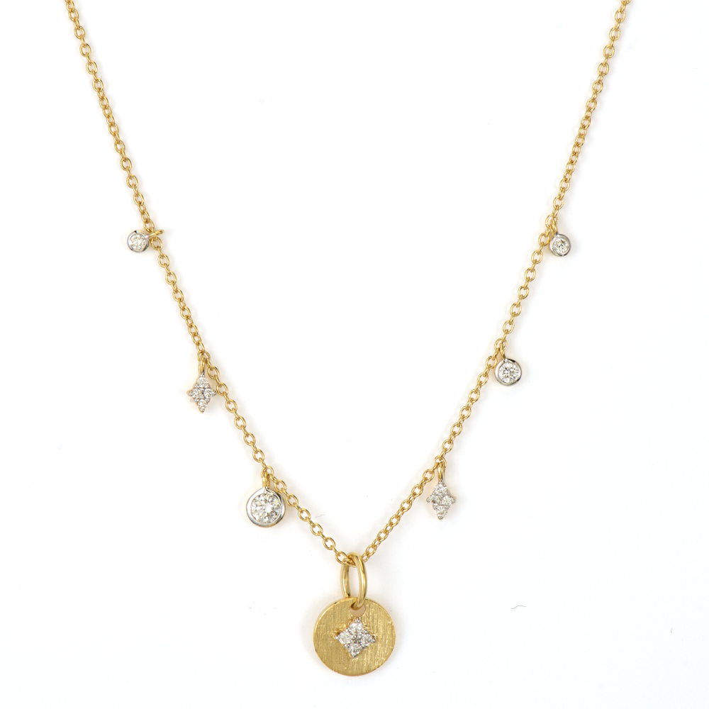 Provence Floating Charm Necklace With White Diamonds