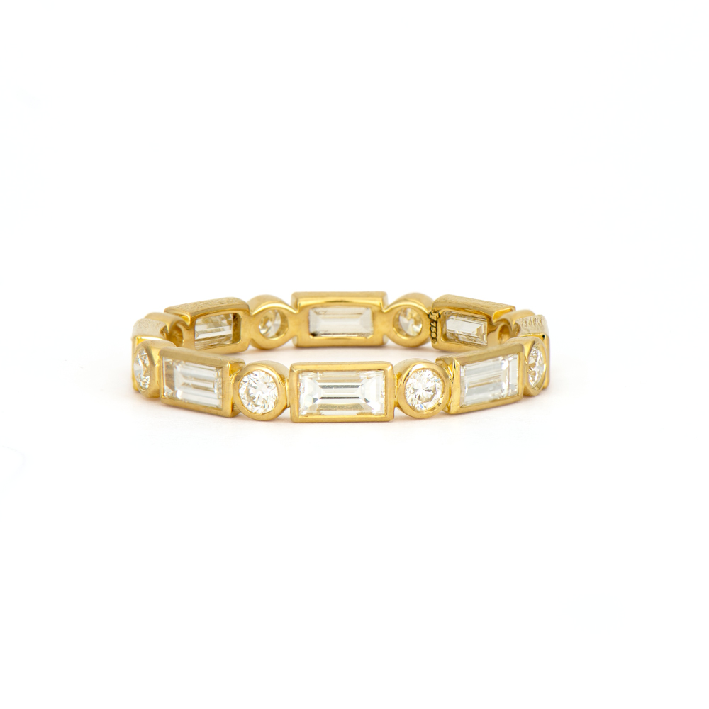 Lisse Baguette and Circle Cut Stacker Band