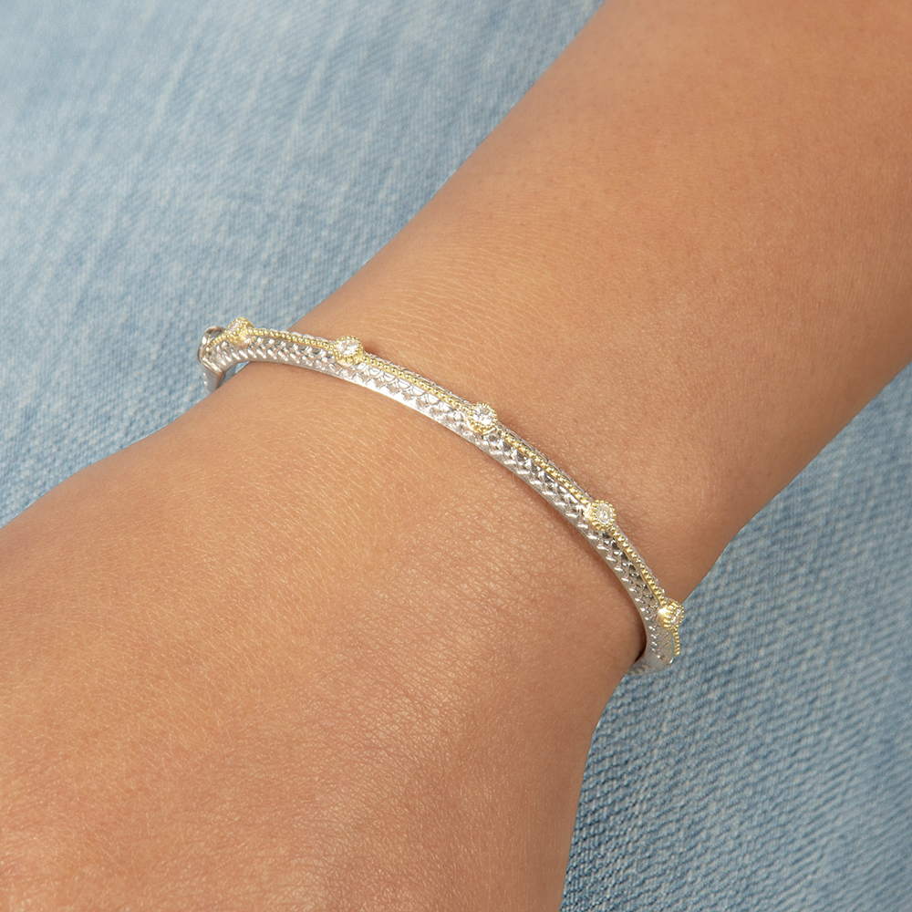 Mixed Metal Stone Rope Bangle - Image 2