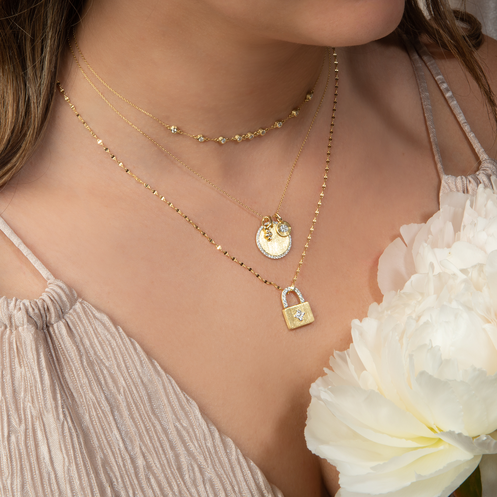 Provence Pave Disc & Love Disc Pendant - Image 3