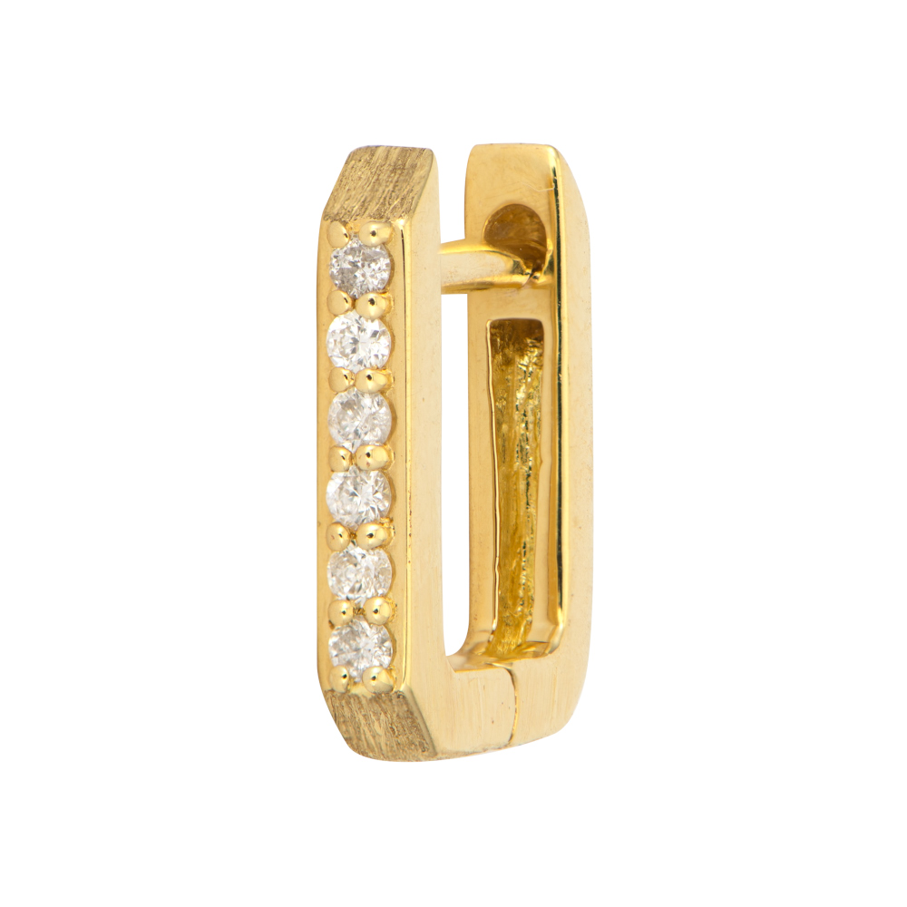 Petite Diamond Square Hoop Earring