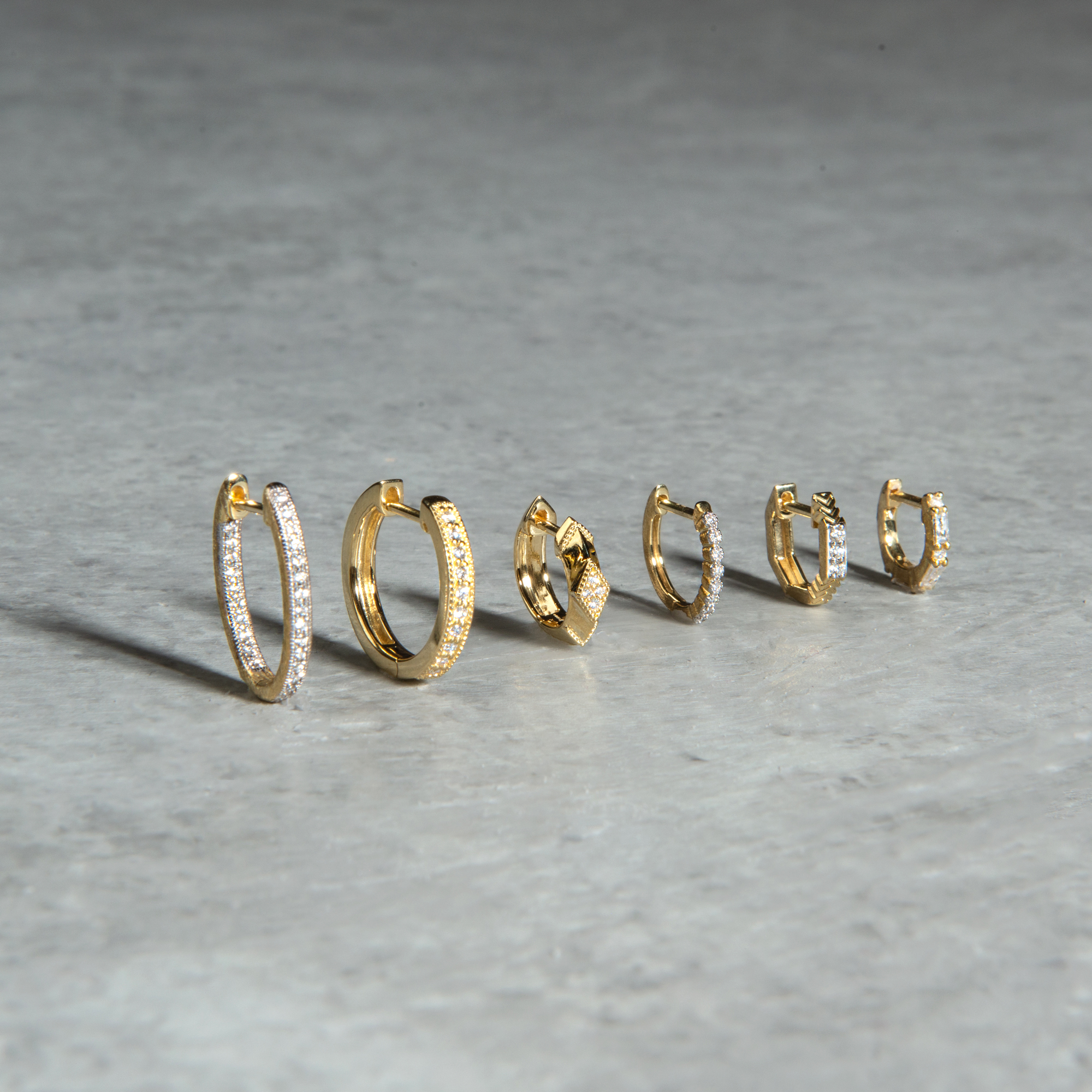 Lisse Diamond Kite Hoop Earrings - Image 3