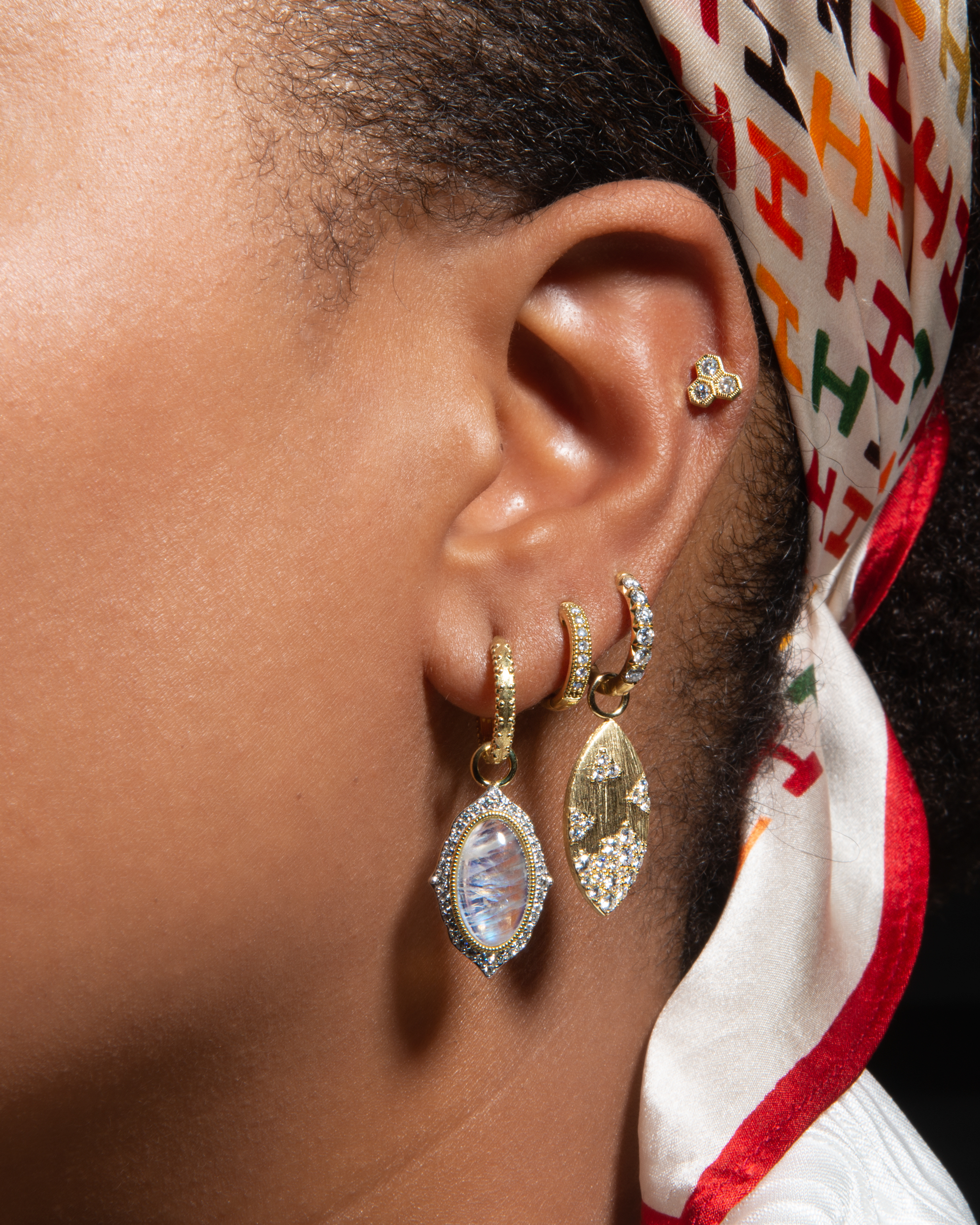 Jude Diamond Pave Hoop Earrings - Image 4