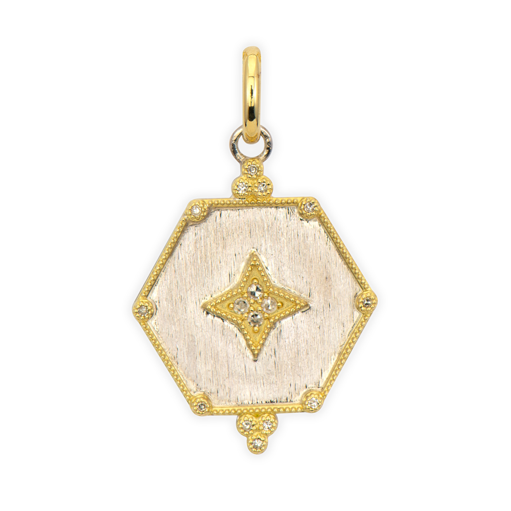 Mixed Metal Hexagon Pendant