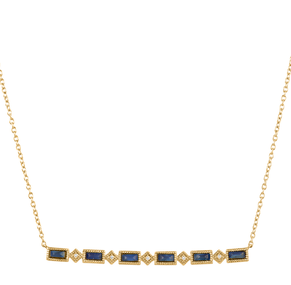 Lisse Kite and Baguette Bar Necklace